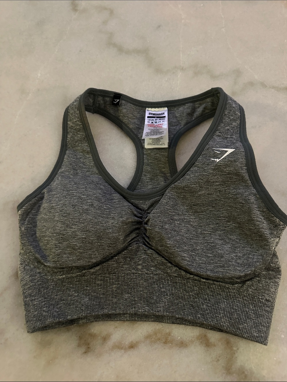 Gymshark Dark Gray Seamless Racerback Sports Bra